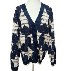 Green 3 Stars Cardigan Sweater
